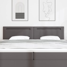 Cabeceira vidaXL Design Simples Cinza 200 cm em Couro Sintético