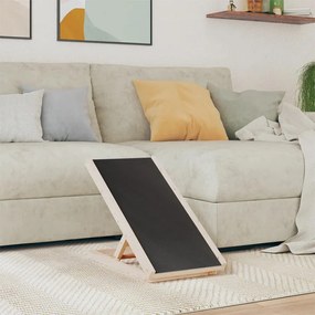 vidaXL Rampa para cães 70x35 cm madeira de abeto maciça cinzento