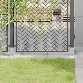 vidaXL Bases de poste quadradas 4 pcs prata 71x71 mm aço galvanizado
