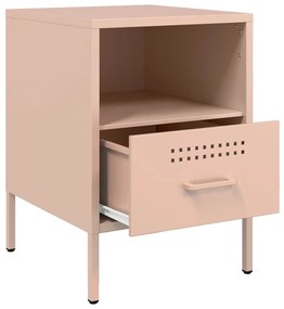 Mesas de cabeceira 2 pcs 36x39x50,5 cm aço rosa