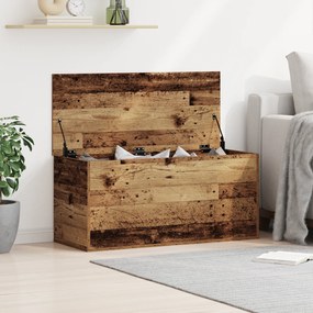 Caixa de Armazenamento vidaXL com Tampa Madeira Antiga 100x42x46 cm Madeira Reestruturada