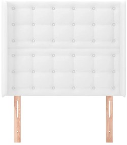 Cabeceira cama c/ abas couro artificial 83x16x118/12 cm branco