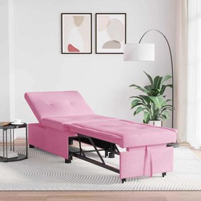 vidaXL Sofá Cama Retrátil Rosa 194 x 50 x 82 cm Contraplacado