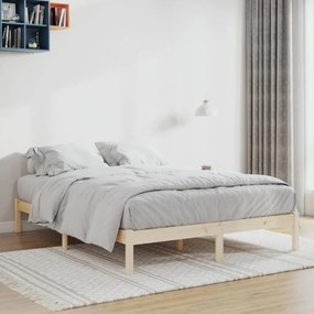 vidaXL Cama sem colchão 152x203 cm Queen madeira de pinho maciça