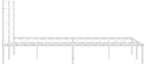 Estrutura de cama com cabeceira 135x190 cm metal branco