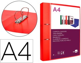 Carpeta Canguro 2 Anillas 40 mm Mixtas Polipropileno Din A4 Rojo Translicudo