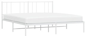 Estrutura de cama com cabeceira 200x200 cm metal branco