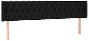 Cabeceira de cama c/ luzes LED tecido 203x16x78/88 cm preto