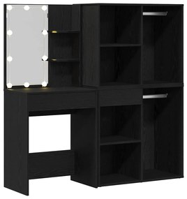 Mesa de Maquiagem com 2 Armários Carvalho Preto Madeira Engenheirada