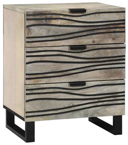 vidaXL Armário de Cabeceira com gaveta Branco e Preto 50 x 33 x 62 cm