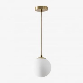 Luminária De Teto Ø12 Cm Em Ferro Com Bola De Vidro Uvol Dourado - Sklum