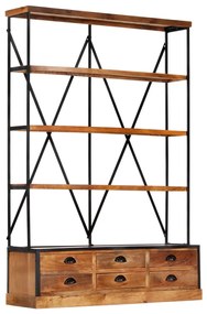 vidaXL Estante 4 prateleiras e 6 gavetas 122x36x181cm mangueira maciça