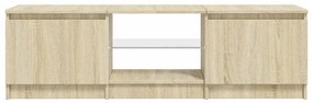 Móvel de TV com luzes LED 140x40x35,5 cm carvalho sonoma