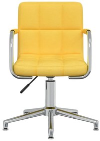 Cadeira de escritório giratória tecido amarelo mostarda