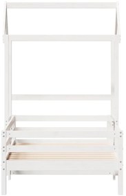 Estrutura de cama com telhado 80x200 cm pinho maciço branco