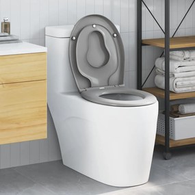 vidaXL Assento de Vaso Sanitário Cinzeto 47 x 37 x 4 cm Duroplast