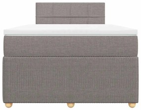 Cama boxspring c/ colchão 120x190cm tecido castanho-acinzentado