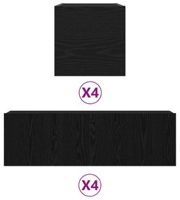 Conjunto de armários para TV vidaXL de 6 peças em carvalho preto monta