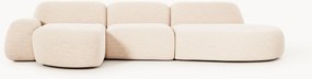 Sofá de canto modular em bouclé com chaise longue Wolke (4 lugares)
