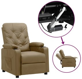 vidaXL Poltrona elevatória couro artificial cappuccino