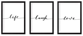 Pintura Decorativa com Moldura (3 Peças) SET_041 – Multicolor – 24 x 2