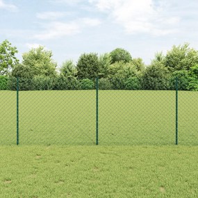 vidaXL Cerca Em Malha com 10 Postes U Verde 1x10 m Aço