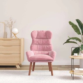 Poltrona Relaxante em Veludo Rosa