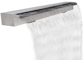 vidaXL Fonte para piscina retangular 120 cm aço inoxidável