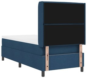 Cama Box com Colchão - Azul, 90 x 200 cm, Tecido