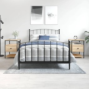 vidaXL Mesas de cabeceira 2 pcs derivados de madeira carvalho sonoma
