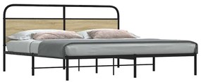 Estrutura de cama sem colchão 180x200cm metal carvalho sonoma