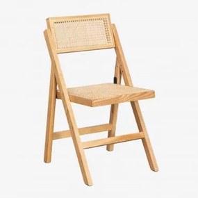 Cadeira de jantar dobrável de madeira Dallas Madeira Natural - Sklum