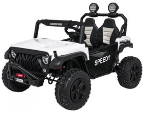 Jipe elétrico para Crianças 2 Lugares 24V 4x4 PASSION 4x4 Off-Road Rodas Espuma EVA, Assento couro ecológico Branco