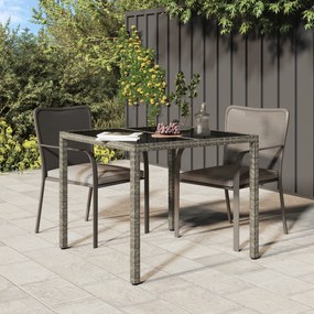 vidaXL Mesa de Jantar Cinza 90x90x75 cm Vime Sintético