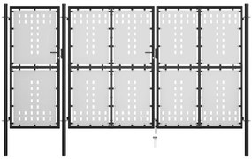 vidaXL Portão de jardim 400x150 cm aço preto