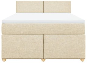 Cama com molas/colchão 140x200 cm tecido cor creme