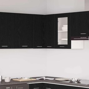 Armário de Canto Suspenso - Carvalho Preto - 57 x 57 x 60 cm - Feito d
