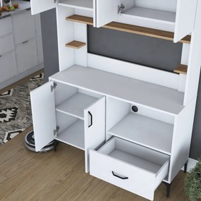 Armário Alto de Cozinha "Stella" - 120 x 184,2 x 40 cm - Nogueira e Br