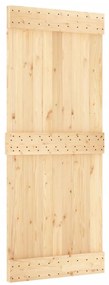 Porta de correr com ferragens 85x210 cm madeira de pinho maciça