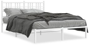 Estrutura de cama com cabeceira 140x200 cm metal branco