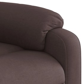 Poltrona elétrica elevatória massagens tecido castanho-escuro