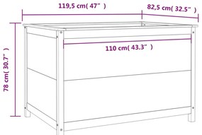Canteiro elevado de jardim 119,5x82,5x78 cm pinho maciço preto