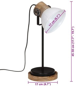 Candeeiro de secretária 25 W 17x17x50 cm E27 branco