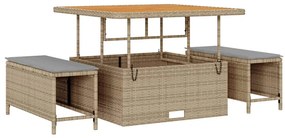 Conjunto de Sofá de Jardim vidaXL de 8 Peças com Almofadas Bege Polyra