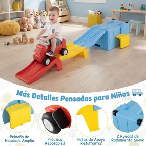 Conjunto de Montanha-Russa Infantil com Pista, 235 x 61 x 36 cm, Caixa de Arrumação Integrada, Cor 1