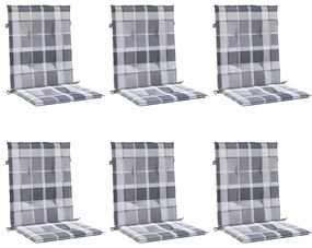 Almofadões lombares cadeiras jardim 6pcs oxford xadrez cinza
