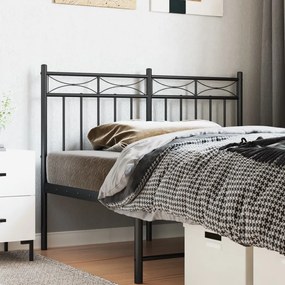 vidaXL Cabeceira de cama 120 cm metal preto