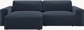 Sofá-cama de canto em chenille com arrumação Victor (3 lugares)