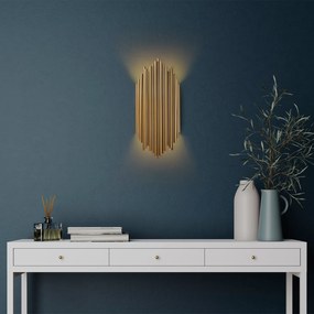 Candeeiro de Parede Kara – Dourado – 18 x 40 x 8 cm