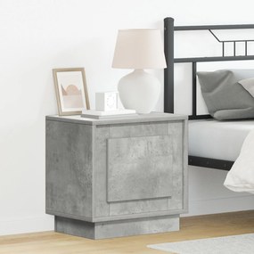 Cômodas de Cabeceira com Luzes LED 2 pcs Cinza Concreto 44x34,5x45 cm